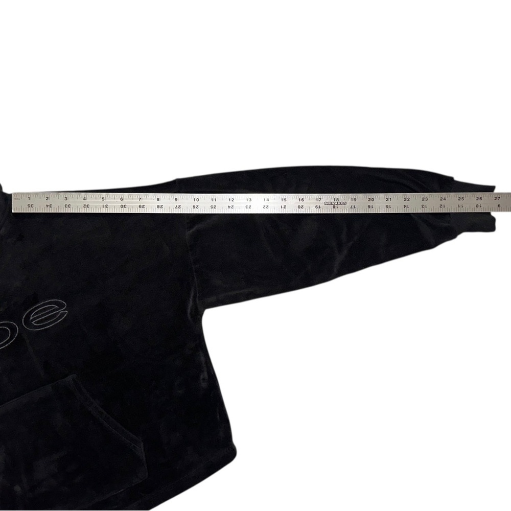 Bebe Women’s Y2K Cropped Sport Plush Black Hoodie ~ Size M - Picture 11 of 11